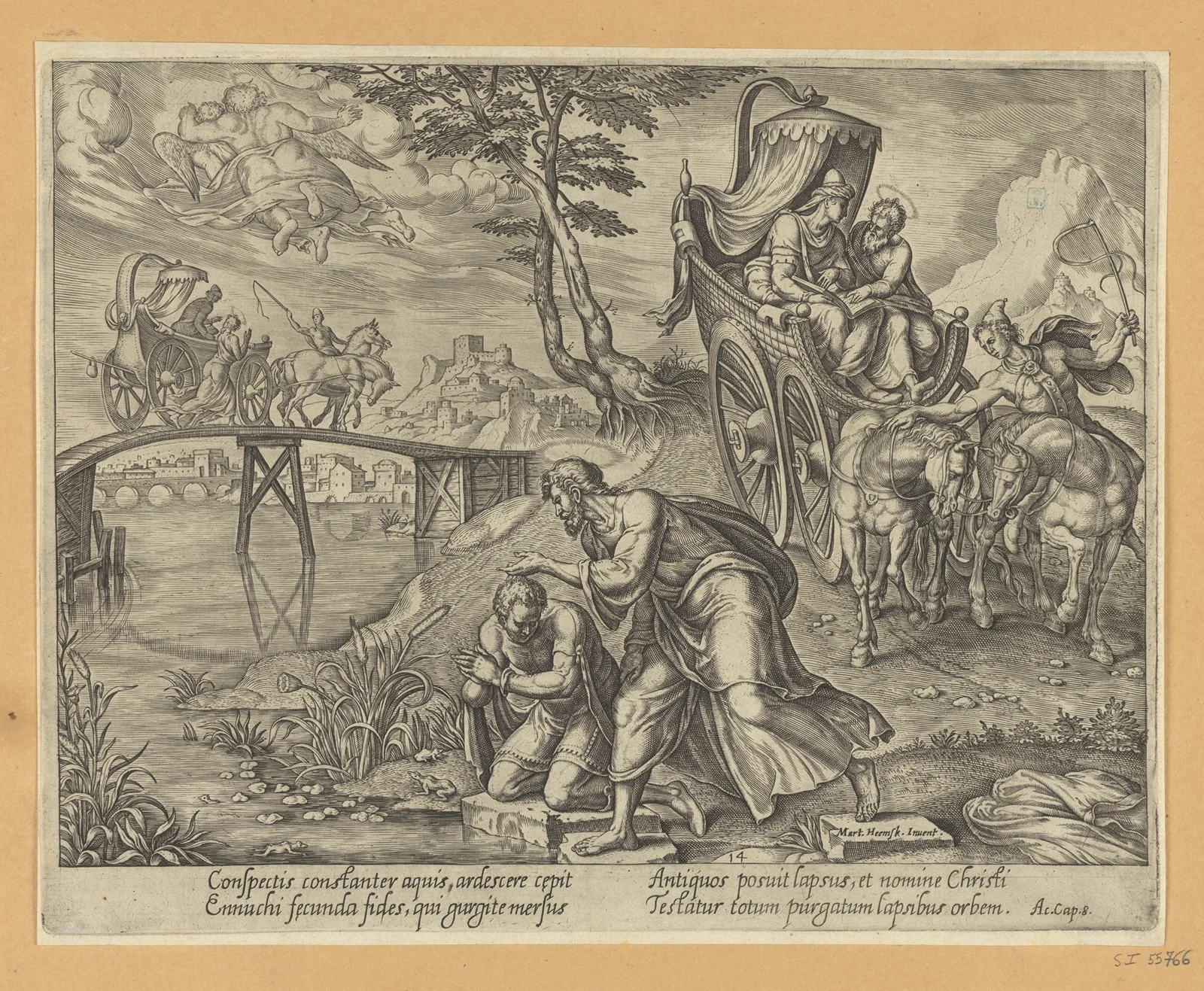 St Philip Baptizing The Eunuch av Maarten Van Heemskerck