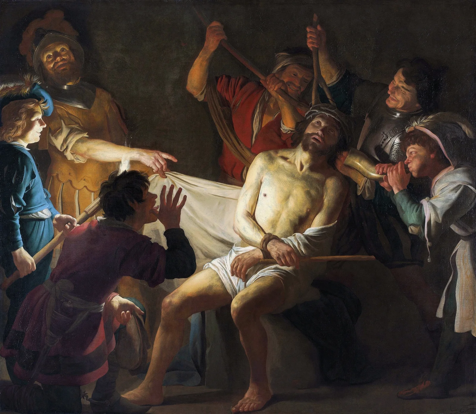 Christ Crowned with Thorns av Gerard van Honthorst