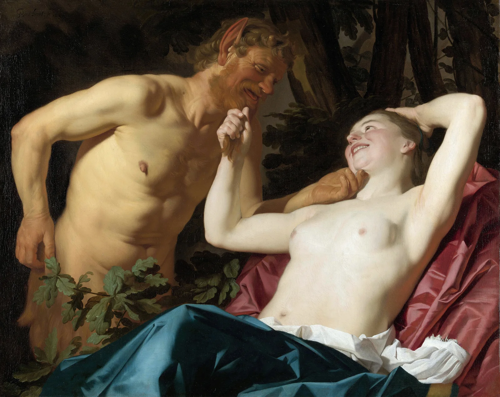 Satyr and Nymph av Gerard van Honthorst