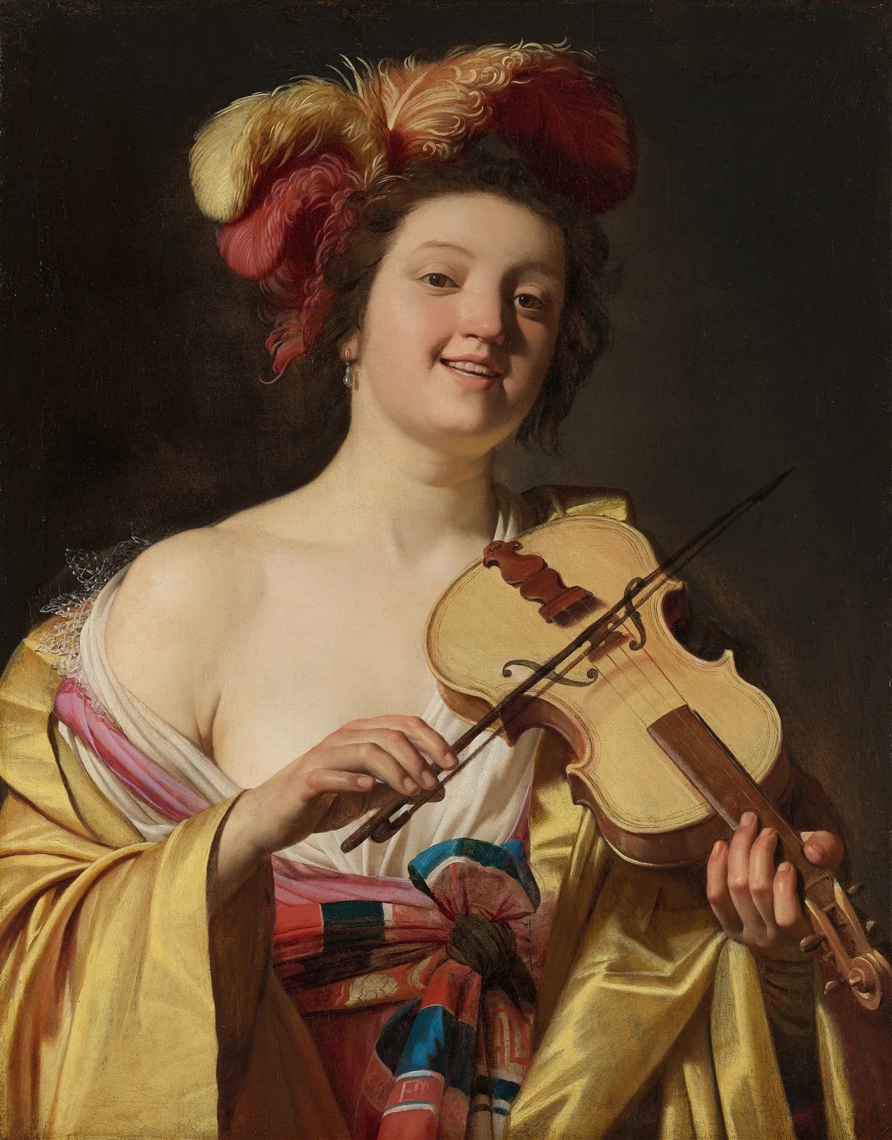 The Violin Player av Gerard van Honthorst