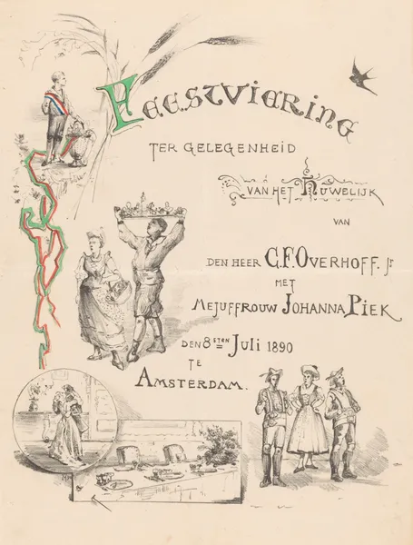 Aankondiging huwelijksfeest av Theo van Hoytema