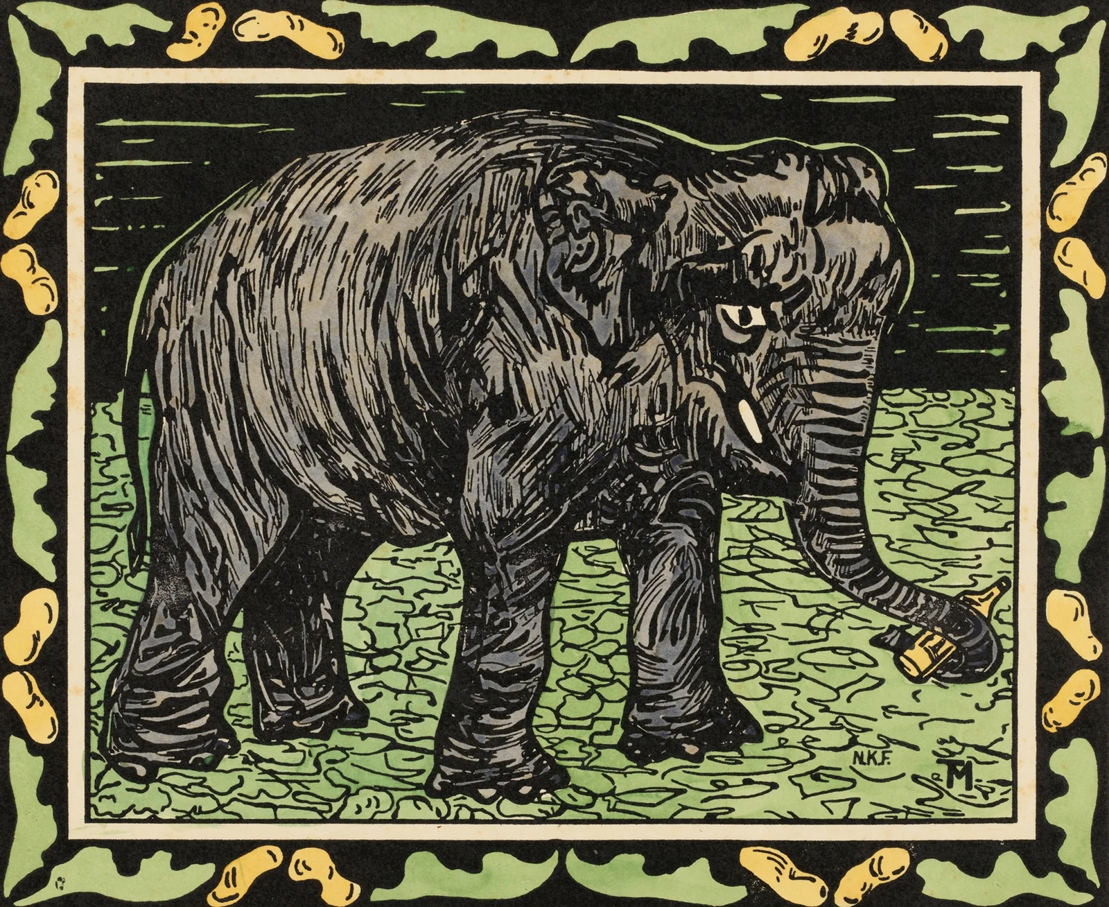 Elephant With Bottle av Theo van Hoytema