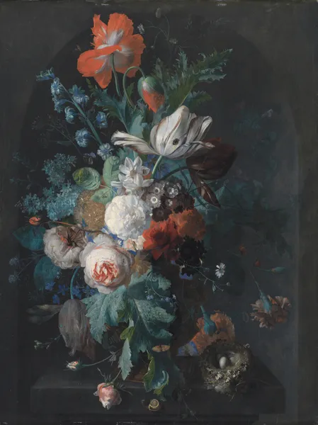 A Vase With Flowers av Jan van Huysum