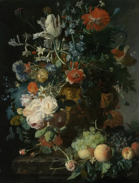 Still Life with Flowers and Fruit, 1721 av Jan van Huysum