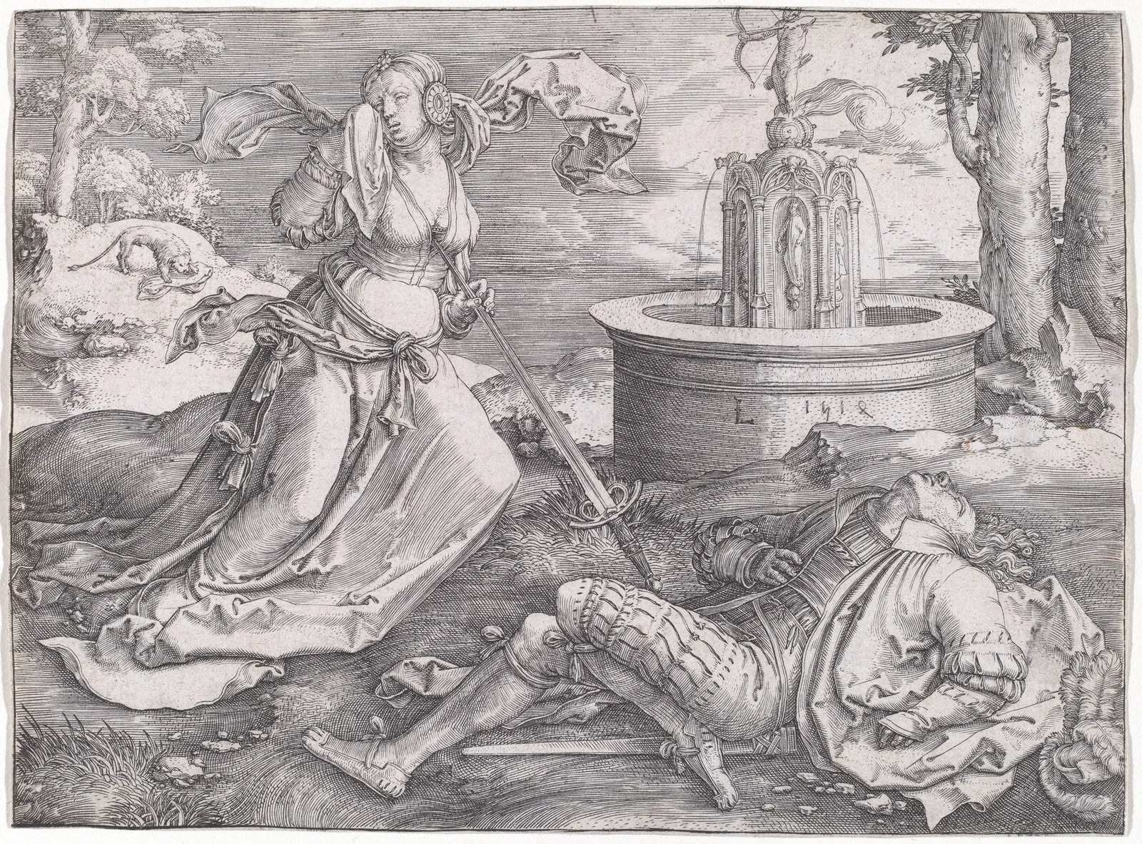 Pyramus and Thisbe av Lucas Van Leyden