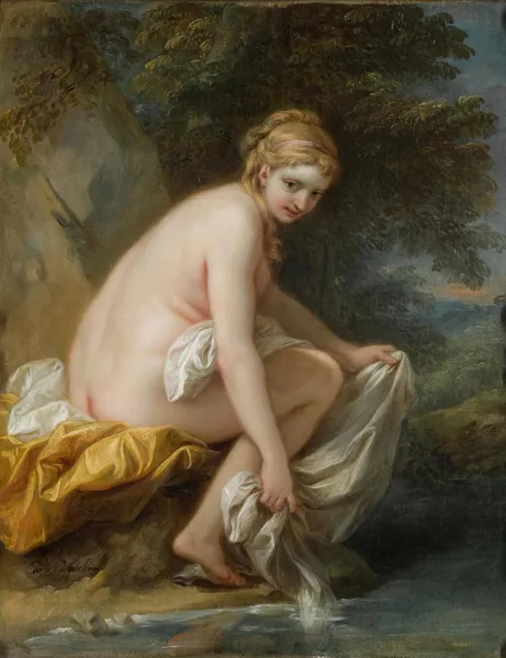 A Nymph At Her Bath av Charles-André van Loo