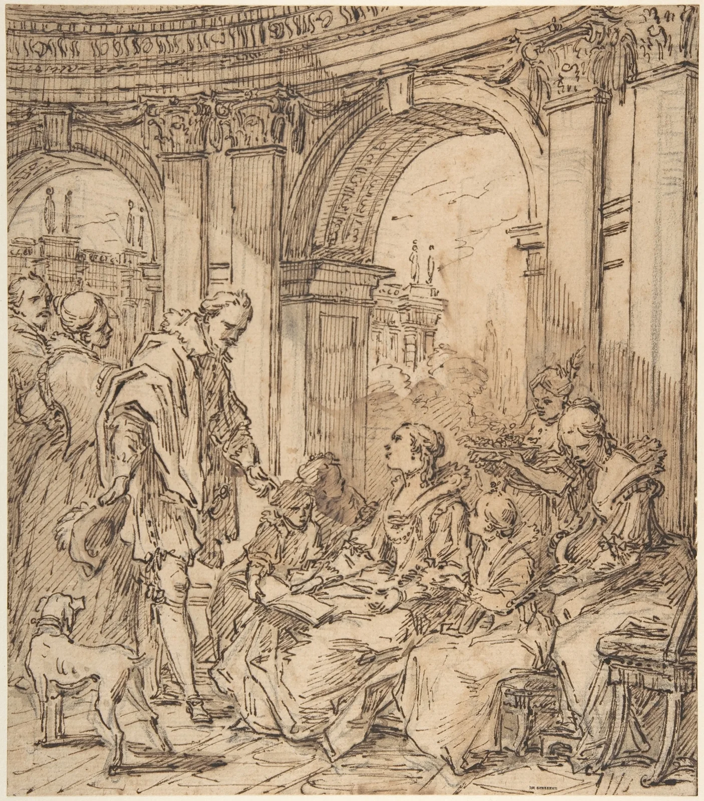 La Conversation espagnole av Charles-André van Loo
