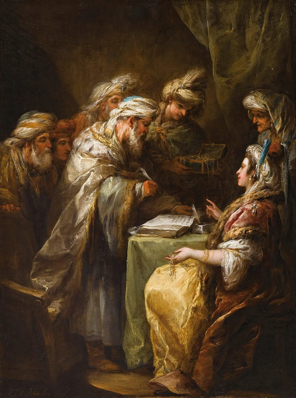 The marriage contract av Charles-André van Loo