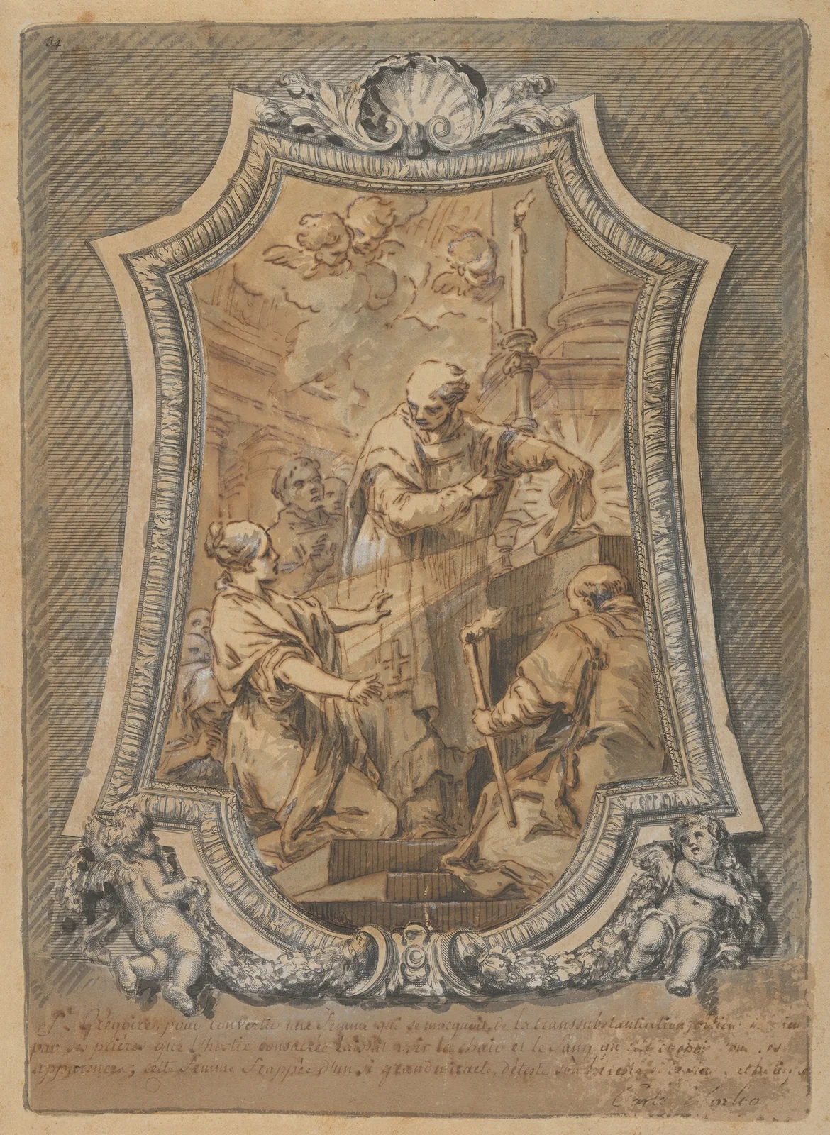 The Mass of St. Gregory av Charles-André van Loo