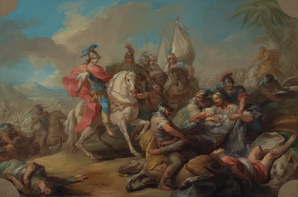 The Victory of Alexander over King Porus av Charles-André van Loo