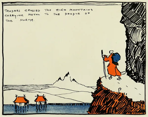 Traders crossed the high mountains carrying metal to the people of the north av Hendrik Willem Van Loon
