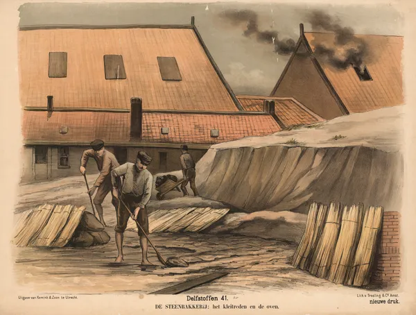 De Steenbakkerij; het kleitreden en de oven av Hendrik Jan van Lummel