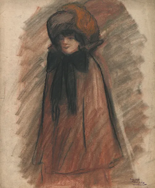 Augustine Pautre in winterkledij av Eugeen Van Mieghem