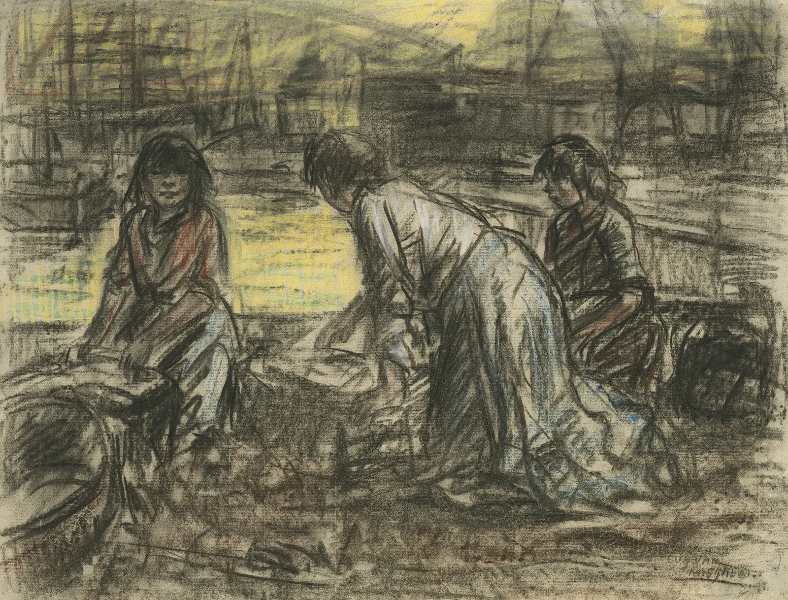 Sack seamstresses at work av Eugeen Van Mieghem