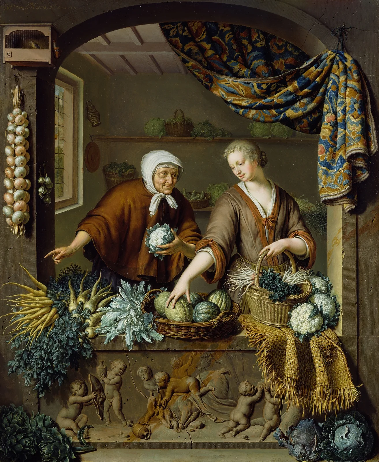 The Greengrocer av Willem Van Mieris