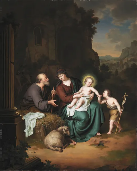 The Holy Family and Saint John the Baptist av Willem Van Mieris