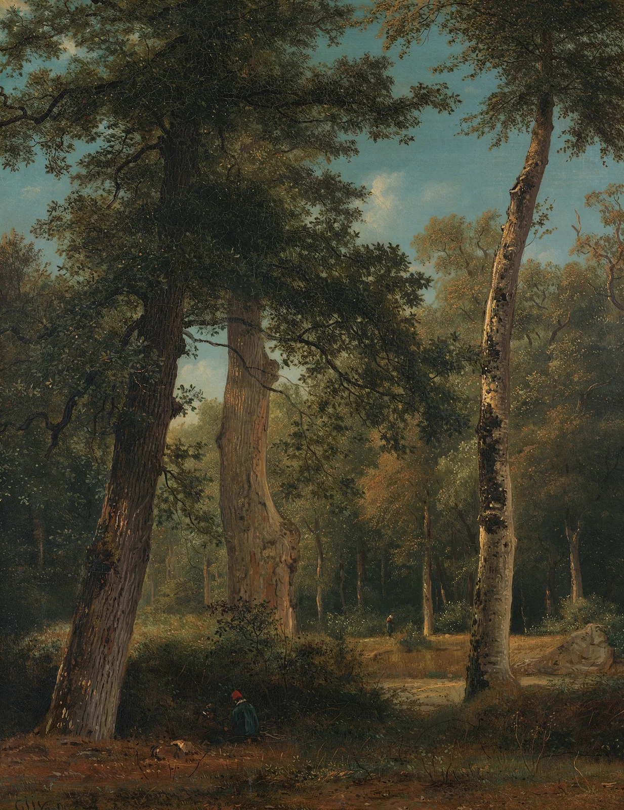 A forest in Fontainebleau av Georgius Jacobus Johannes van Os