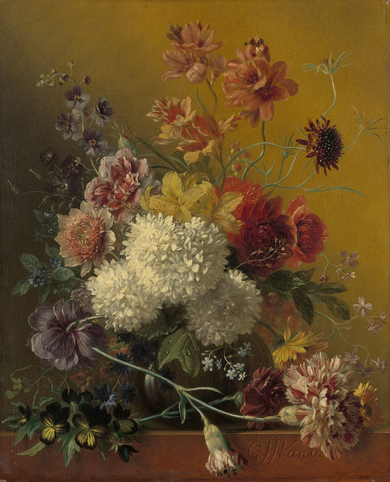 Stilleven met bloemen av Georgius Jacobus Johannes van Os