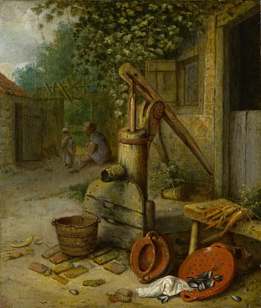 Court Of A Farm With Pump Well av Adriaen van Ostade