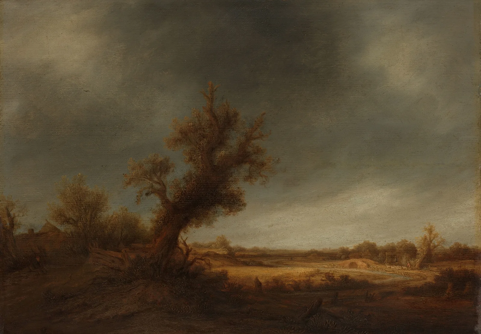 Landscape with an old oak av Adriaen van Ostade