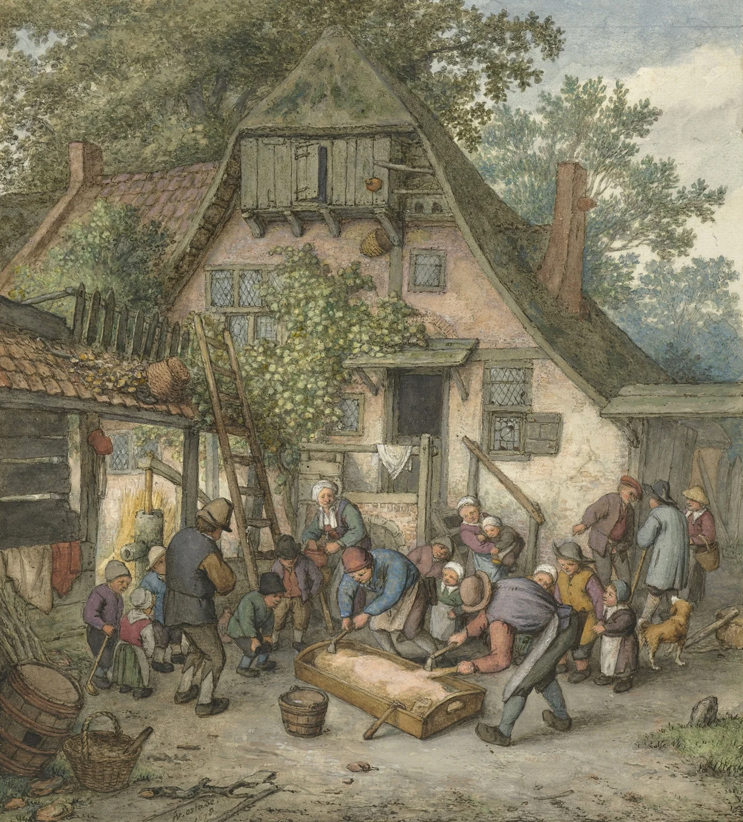 Scalding the Hog av Adriaen van Ostade