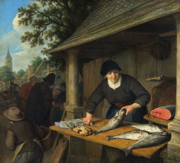 The Fishwife av Adriaen van Ostade