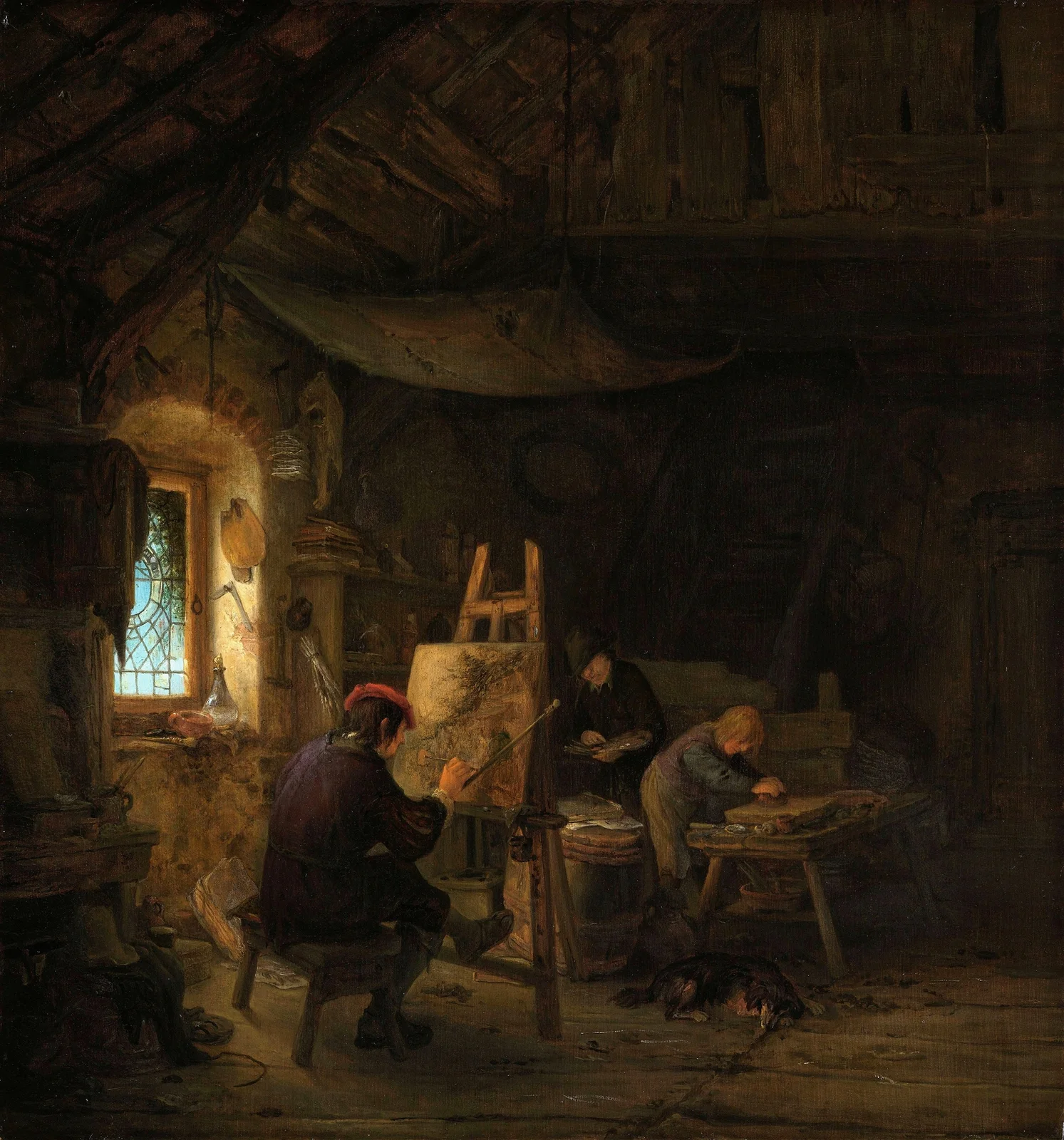 The Painter’s Studio av Adriaen van Ostade