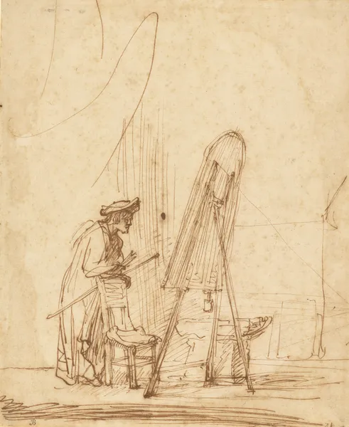 An Artist in His Studio av Rembrandt van Rijn