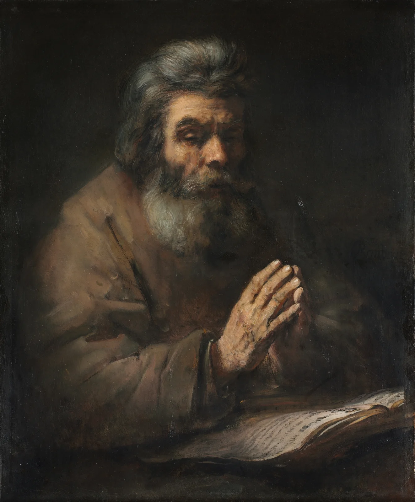 An Elderly Man in Prayer (1660s or later) av Rembrandt van Rijn