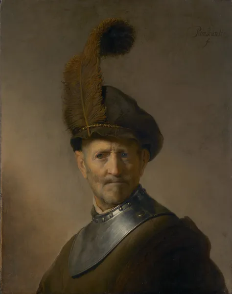 An Old Man in Military Costume av Rembrandt van Rijn