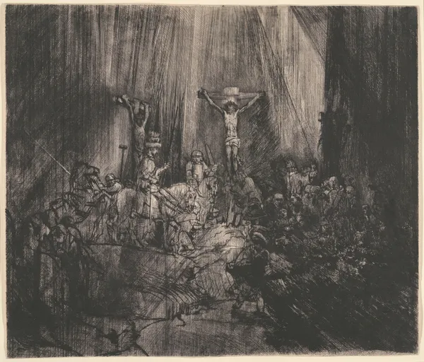 Christ Crucified between the Two Thieves (The Three Crosses), 1653 av Rembrandt van Rijn
