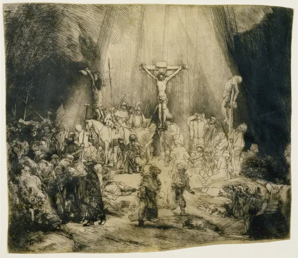 Christ crucified between the two thieves; ‘The three crosses’, 1653 – nr 1 av Rembrandt van Rijn