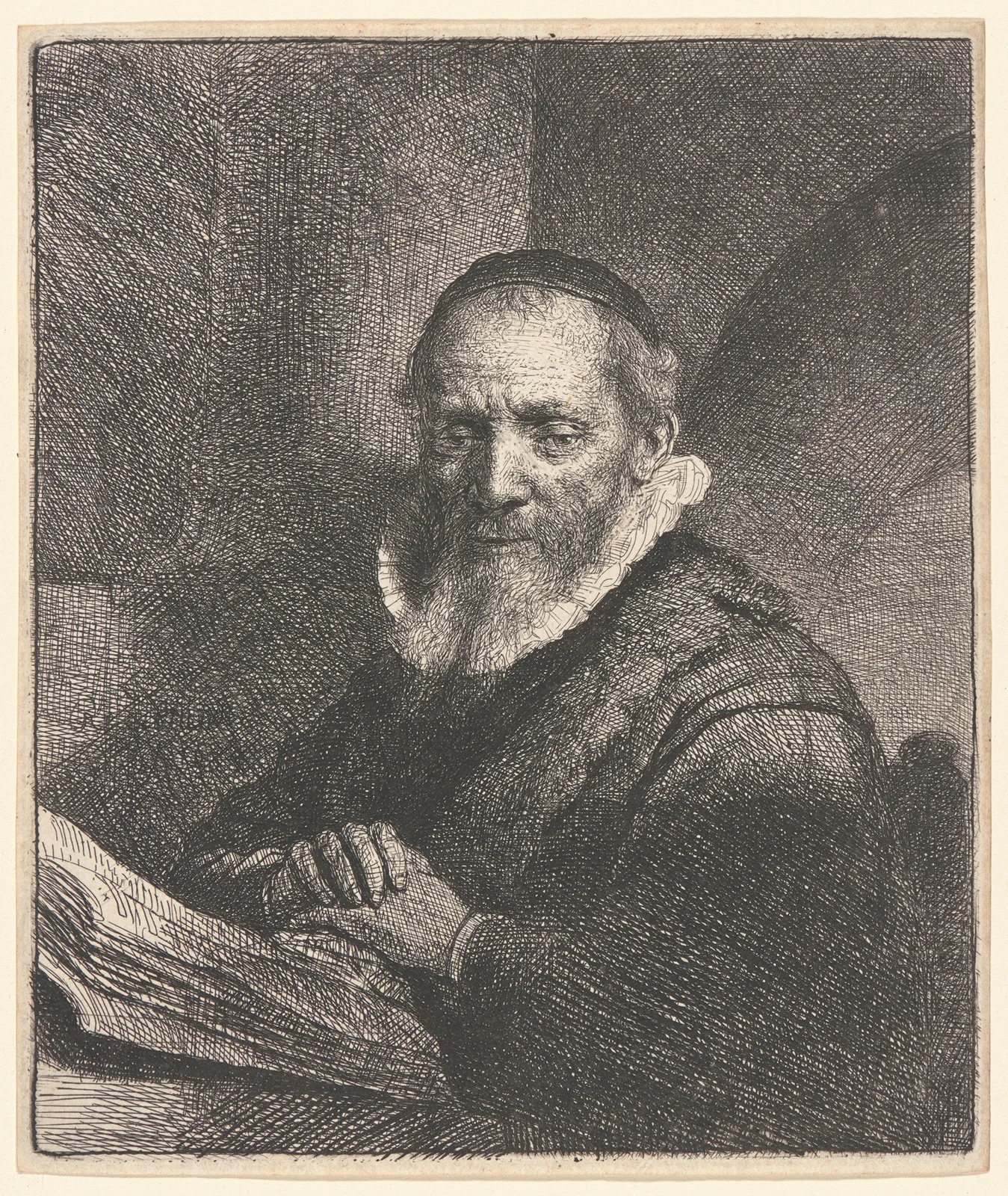 Jan Cornelis Sylvius, Preacher, 1633 av Rembrandt van Rijn