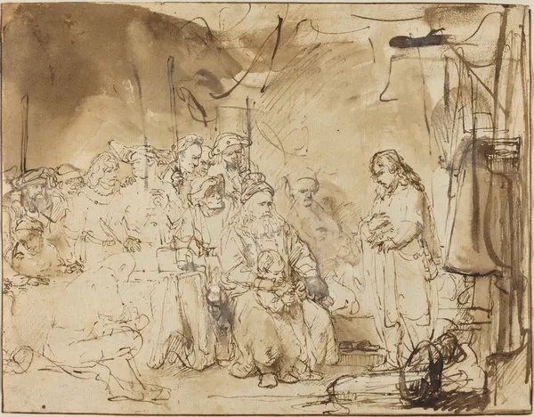 Joseph Recounting His Dreams av Rembrandt van Rijn