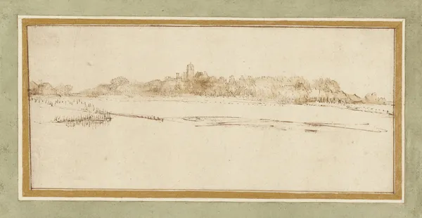 Landscape with the House with the Little Tower av Rembrandt van Rijn