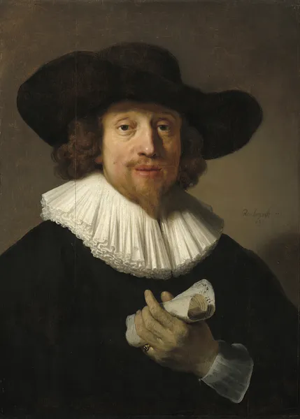 Man with a Sheet of Music av Rembrandt van Rijn