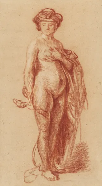 Nude Woman with a Snake av Rembrandt van Rijn
