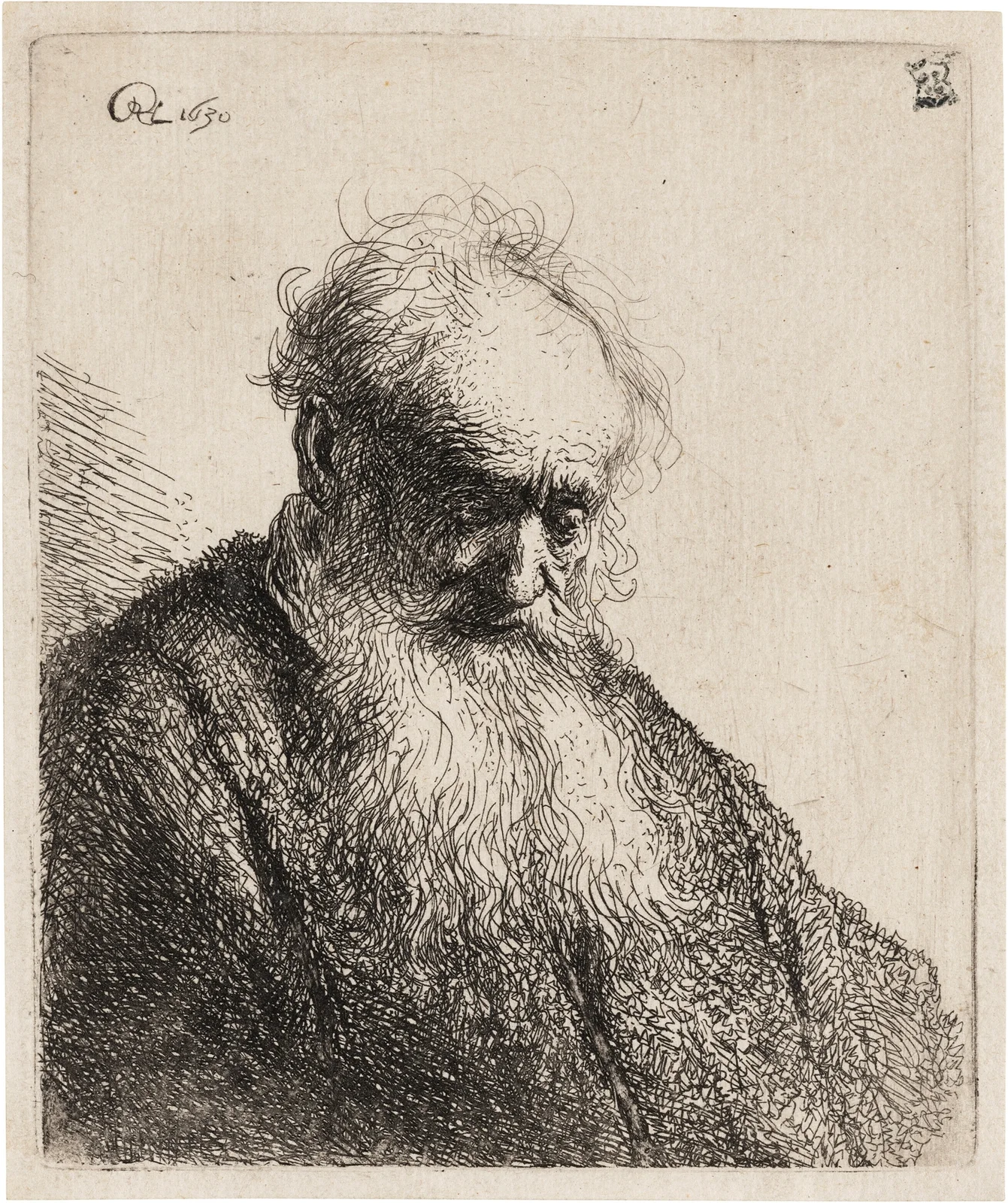 Old Man with a flowing Beard av Rembrandt van Rijn