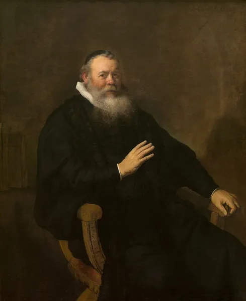 Portrait of Eleazar Swalmius av Rembrandt van Rijn