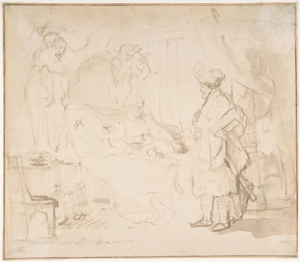 Potiphar’s Wife Accusing Joseph Before her Husband av Rembrandt van Rijn
