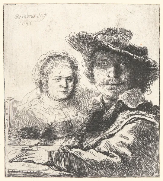 Rembrandt and His Wife Saskia av Rembrandt van Rijn