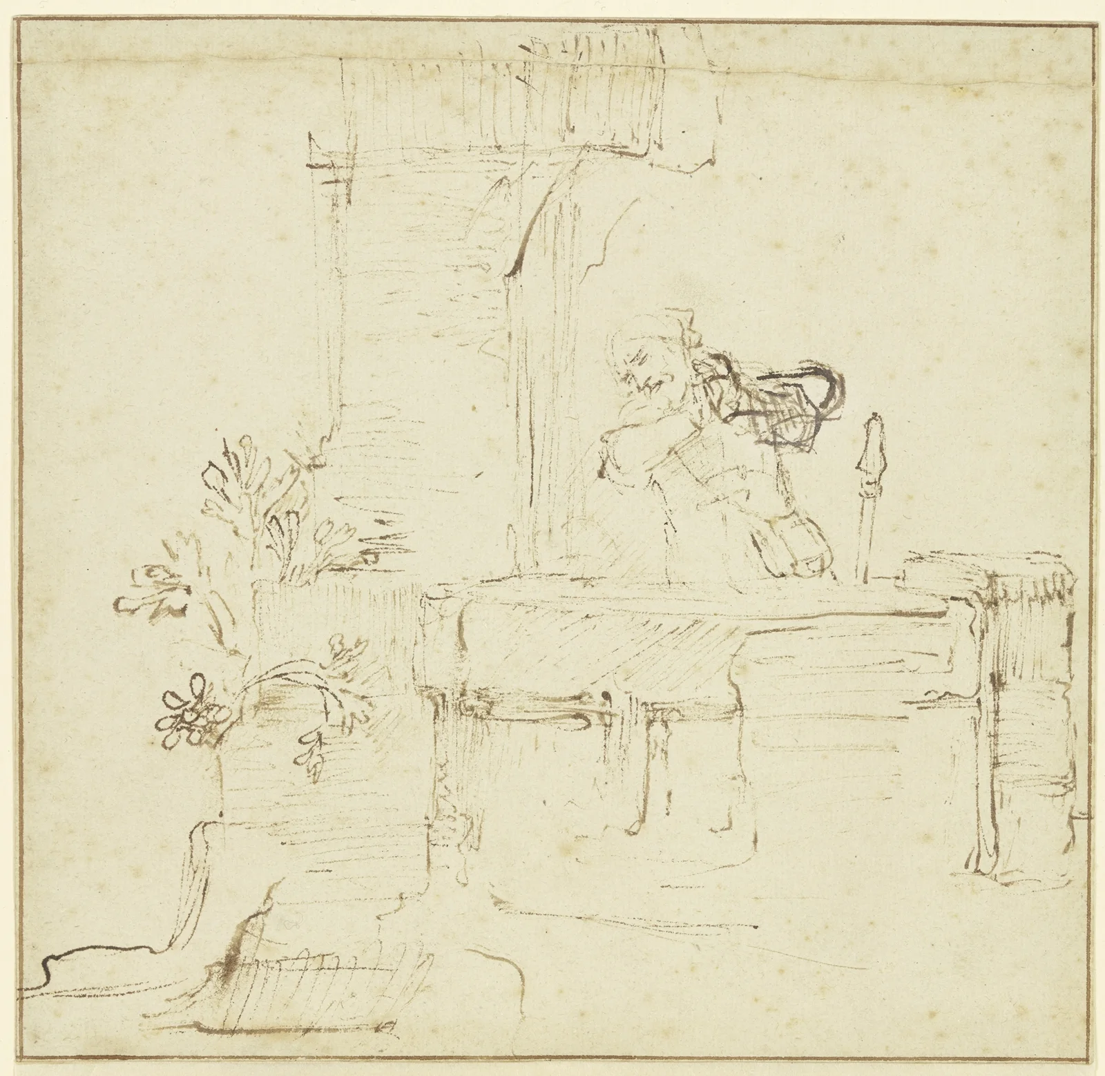 Ruben at the well av Rembrandt van Rijn