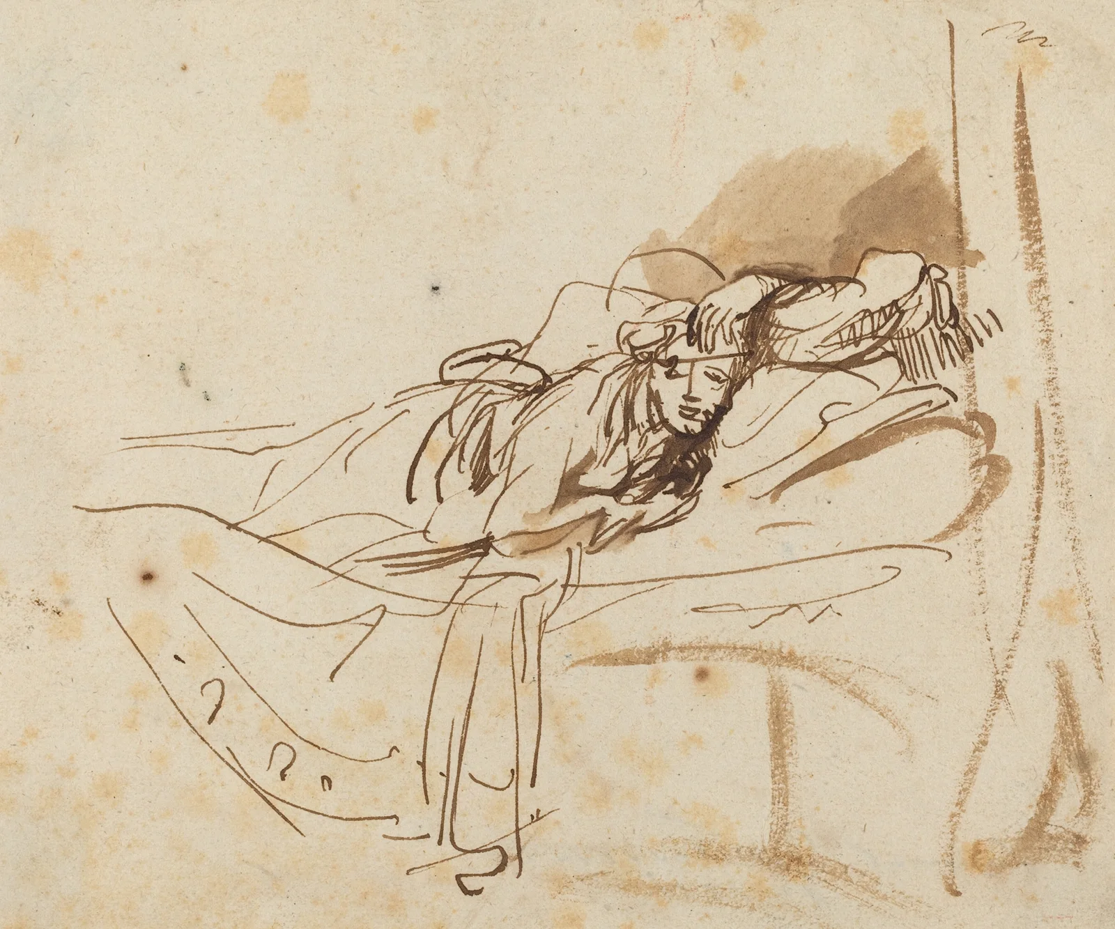 Saskia Lying in Bed av Rembrandt van Rijn