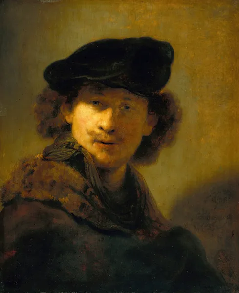 Self-portrait in a Velvet Beret av Rembrandt van Rijn