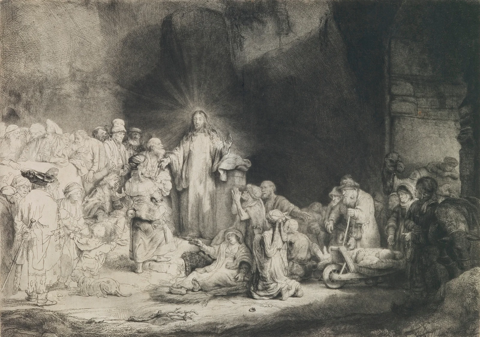 The Hundred Guilder Print av Rembrandt van Rijn