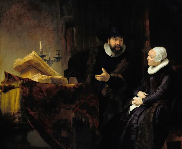 The Mennonite Preacher Anslo and his Wife av Rembrandt van Rijn