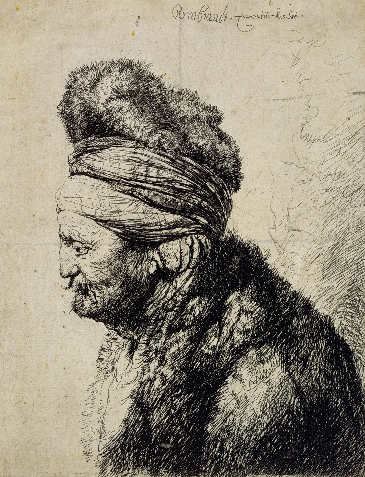The Second Oriental Head av Rembrandt van Rijn