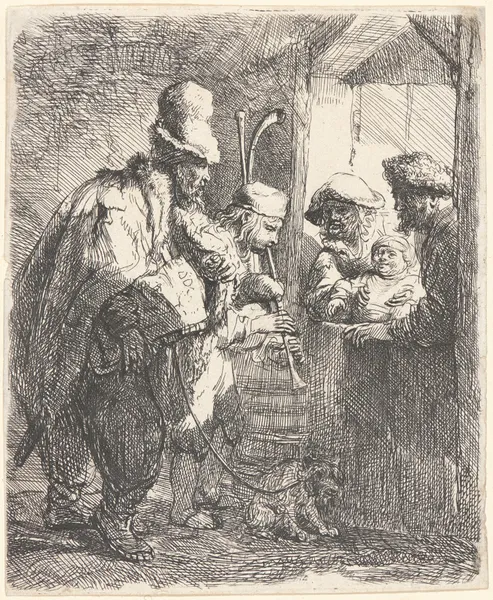 The Strolling Musicians av Rembrandt van Rijn