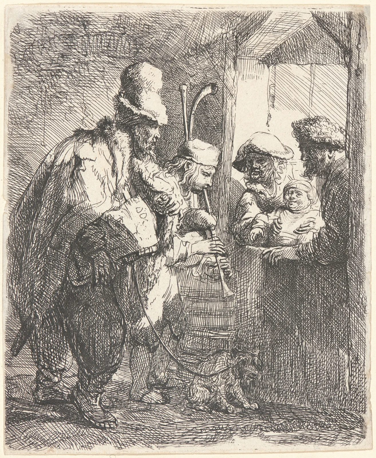 The Strolling Musicians av Rembrandt van Rijn