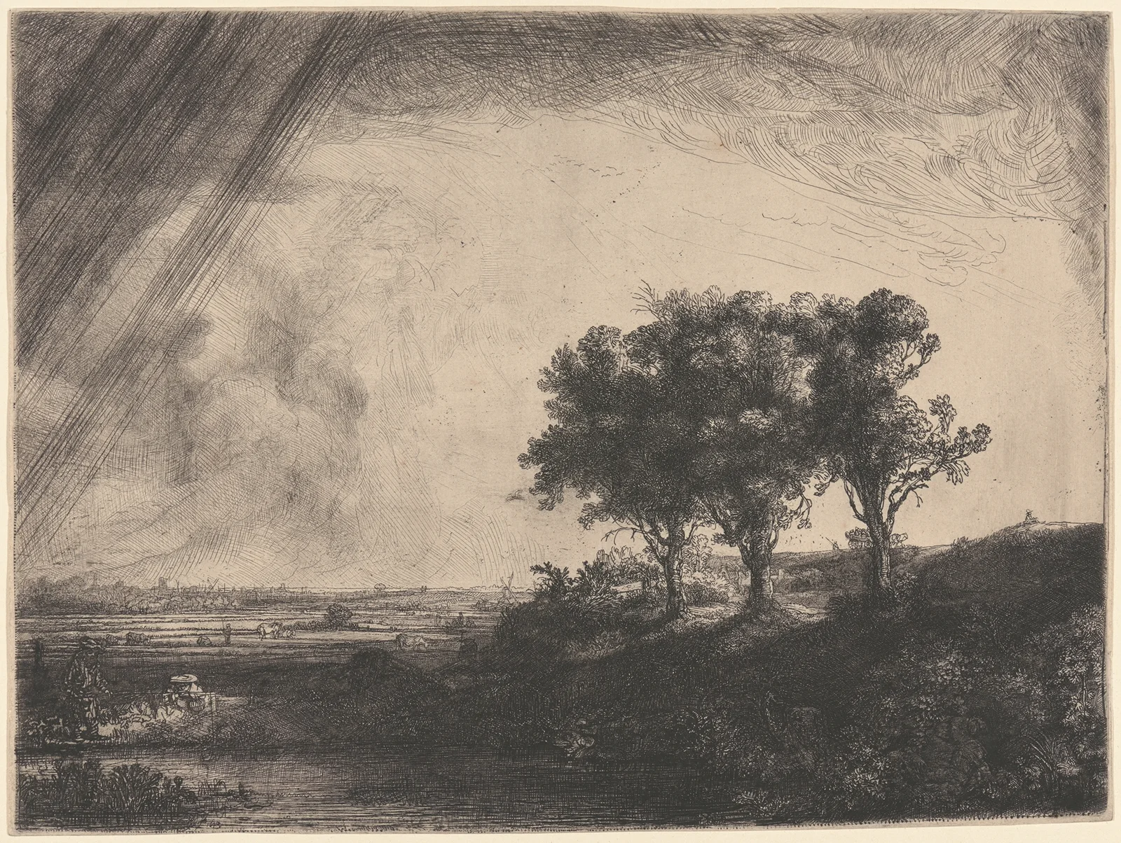 The Three Trees av Rembrandt van Rijn